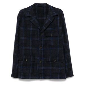 FINAMORE Men's Plaid Blazer Jacket Men BLACK Outerwear
